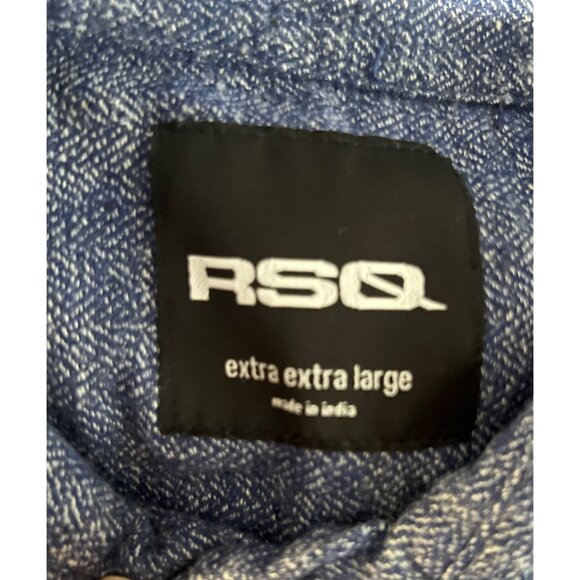 RSQ Mens Blue Long Sleeve Button-Down Shirt XXL 100% Cotton office casual comfy - Picture 10 of 16